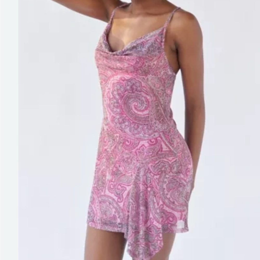 NWT Urban Outfitters Zara Glitter Paisley Mesh Mini Dress M